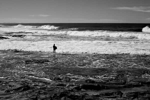 Lone Surfer - Newcastle Beach
